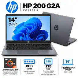 Falabella PORTATIL 200 G2A - AMD RYZEN 3 210 - 8GB DDR5 - 2TB SSD - PANTALLA 14 oferta