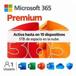 Falabella Office 365 - 5tb En Espacio Activacion De 10 Dispositivos 15 meses oferta
