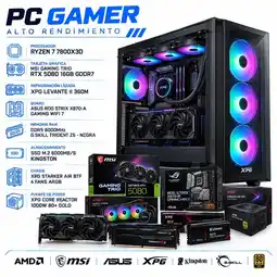 Falabella PC GAMER RYZEN 7 7800X3D| RTX 5080 16GB| LIQUIDA 360MM| BOARD X870 WIFI7| RAM 32GB DDR5 SSD 1TB M.2 oferta