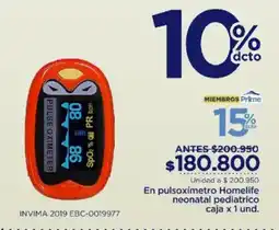 FarmaTodo Homelife pulsoxímetro neonatal pediátrico oferta