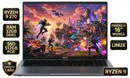 Falabella VIVOBOOK M3607HA AMD RYZEN 9 270, DDR5 32GB, SSD 512GB, PANTALLA 16" WUXGA, GRIS OSCURO oferta