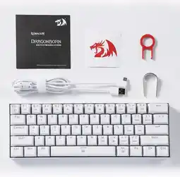 Falabella Teclado Mec Mini 60% DRAGONBORN K630 BLANCO + Cable USB + Luz RGB + Swich Rojo + Español oferta