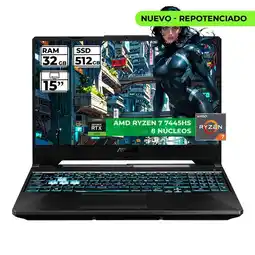 Falabella PORTATIL GAMER TUF RYZEN 7 7445HS 32 GB RAM 512 GB SSD 15 FHD GEFORCE RTX 3050 4 GB NEGRO oferta