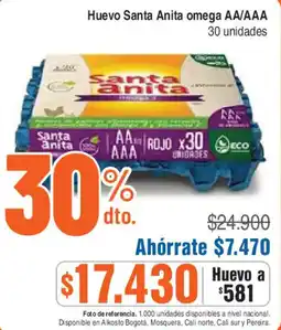 Alkosto Huevo Santa Anita omega AA/AAA oferta