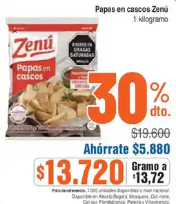 Alkosto Zenu papas en cascos oferta