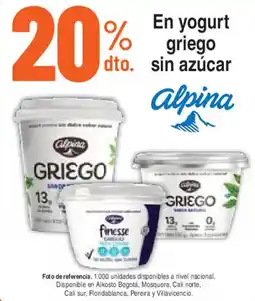Alkosto Alpina yogurt griego sin azúcar oferta