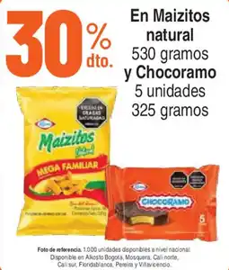 Alkosto Maizitos natural y Chocoramo oferta