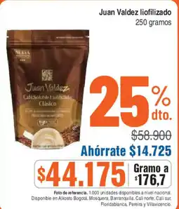 Alkosto Juan Valdez liofilizado oferta