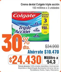 Alkosto Colgate crema dental triple acción oferta