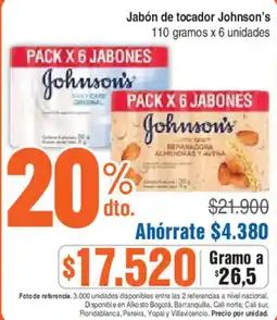Alkosto Johnson's jabón de tocador oferta
