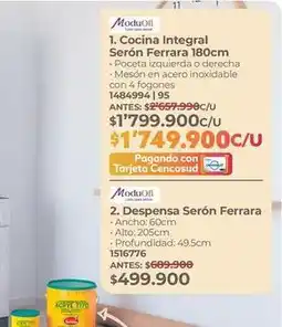 Easy Cocina integral serón ferrara 180cm 1484994|95 oferta