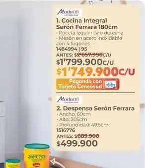 Cocina integral serón ferrara 180cm 1484994|95