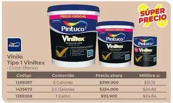 Vinilo tipo 1 viniltex