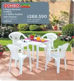 Easy Vanyplas - 1 mesa serena + 4 sillas azalea con brazos oferta