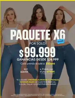 Pacífika Paquete x6 mujer oferta
