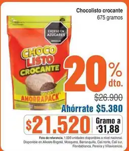 Alkosto Chocolisto - crocante oferta