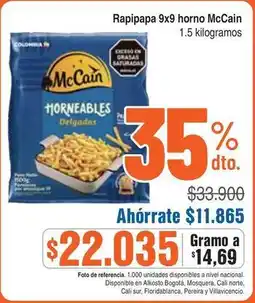 Alkosto Mccain - rapipapa 9x9 horno oferta