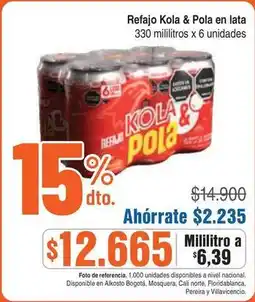 Alkosto Acer - refajo kola & pola en lata oferta