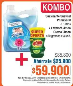 Alkosto Suavitel - suavizante + lavaloza axion crema limon oferta