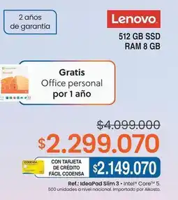 Alkosto Lenovo - ideapad slim 3 oferta
