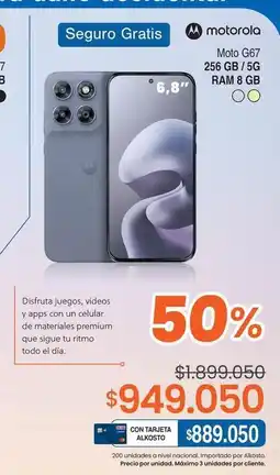 Alkosto Motorola - moto g67 256 gb / 5g ram 8 gb oferta