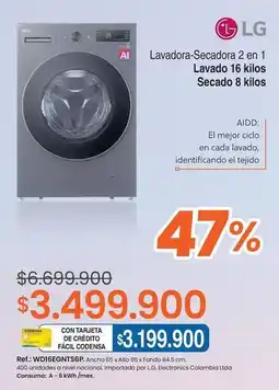 Alkosto Lg - lavadora-secadora 2 en 1 oferta