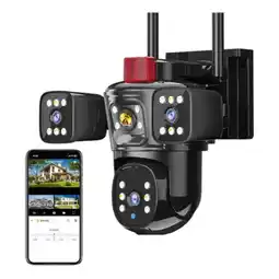 Falabella Camara Wifi Exterior Tres Lentes Alexa Visión 360 Con Sirena oferta