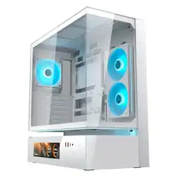 Falabella CHASIS GAMER CFV235 VISION Blanco de Alta Estabilidad con 3 Ventiladores ARGB oferta