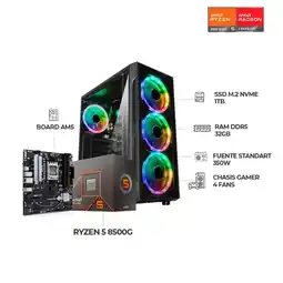 Falabella PC GAMER R5 8500G - BOARD A620 - SSD 1TB - 32GB RAM DDR5 - Chasis 4FANS oferta