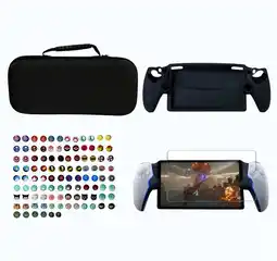 Falabella Estuche + Funda Protectora Negra En Silicona + 2 Grips + Vidrio Compatible Con Ps Portal oferta