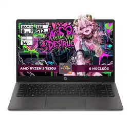 Falabella PORTATIL 245 G10 RYZEN 5-7530U 8GB RAM 512GB SSD 14'' FHD COLOR NEGRO oferta