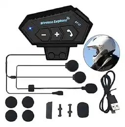 Falabella Intercomunicador Auriculares Casco Bluetooh Bt12 Moto Musica Sikeo Color Negro oferta