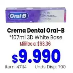 MercaTodo Oral-B Crema Dental 3D White Base oferta