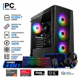 Falabella TORRE GAMER RYZEN 7 5700G - 16GB RAM - SSD 2TB M.2 - FUENTE 350W - 4 FANS RGB - COMBO oferta