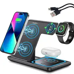 Falabella Cargador Inalámbrico Universal 3 En 1 Base Carga Rápida USB-c Celulares Telefonos Color Negro oferta
