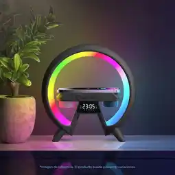 Falabella PARLANTE RGB GAMER 3W BLUETOOTH 5.3 RELOJ ALARMA LÁMPARA LED CARGADOR INALÁMBRICO 15W USB AUX oferta