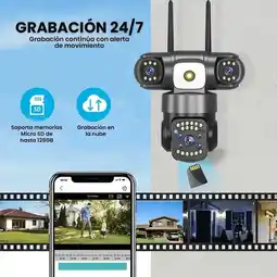 Falabella Cámara Seguridad 4G Triple Lente 360 Visión Nocturna Con Alarma oferta
