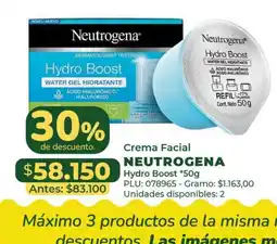 Belalcazar Neutrogena crema facial hydro boost oferta