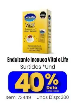 Mercamio Endulzante Incauca Vital o Life oferta
