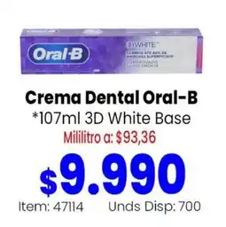 Mercamio Oral-B Crema Dental 3D White Base oferta