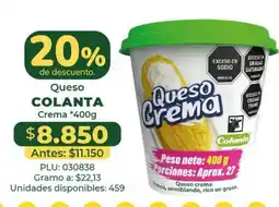 Belalcazar Queso Colanta Crema oferta