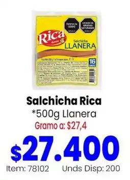 Mercamio Rica Salchicha Llanera oferta