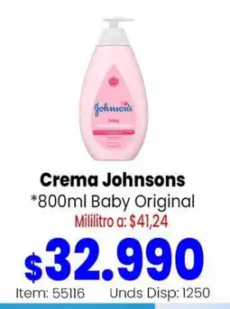 Mercamio Johnson's crema hidratante baby oferta
