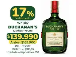 Belalcazar Whisky Buchanan's 12 Años oferta
