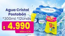 Mercamio Agua Cristal Postobón oferta