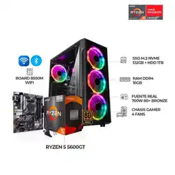 Falabella PC GAMER RYZEN 5 5600GT B550M WI-FI 16GB RAM DDR4 SSD 512GB+HDD1TB oferta