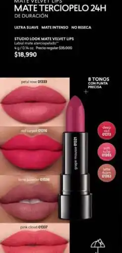 Cyzone Suave - studio look mate velvet lips labial mate aterciopelado oferta