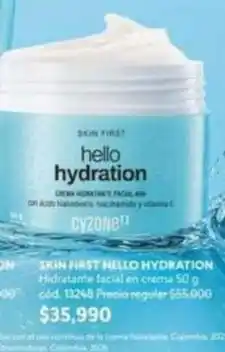 Cyzone First - skin first hello hydration hidratante facial en crema 50 g cód. 13248 oferta