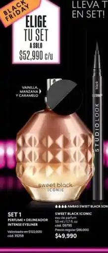 Cyzone Sweet black - set 1 perfume + delineador intense eyeliner oferta