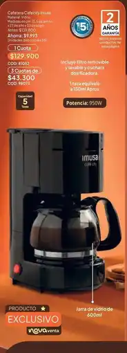 Nova Venta Imusa - cafetera eléctrica oferta